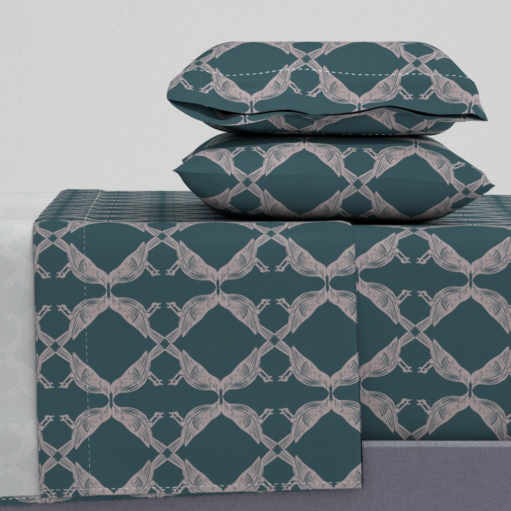 Nature-Inspired Geometric Symmetry of Birds Sheet Set — Large Scale — blue (3)