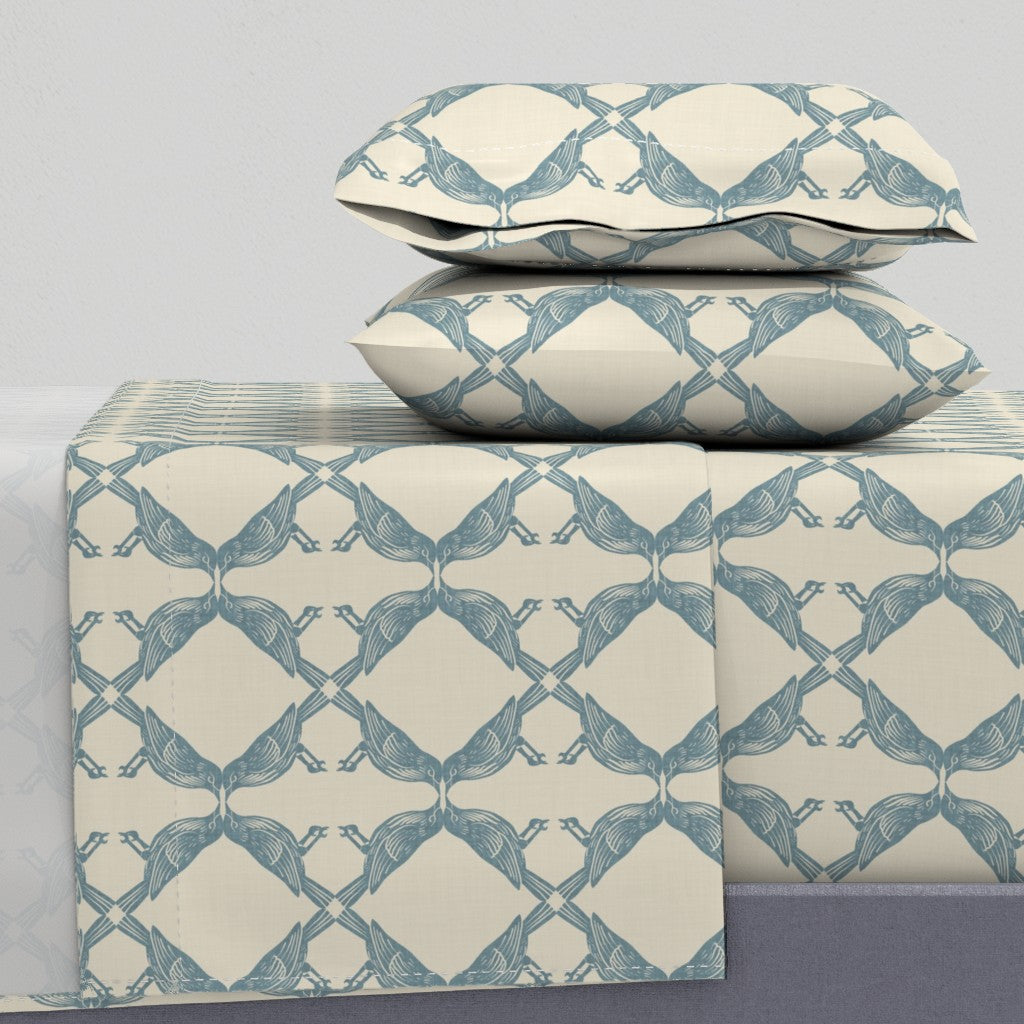Nature-Inspired Geometric Symmetry of Birds Sheet Set — Large Scale — blue (2)
