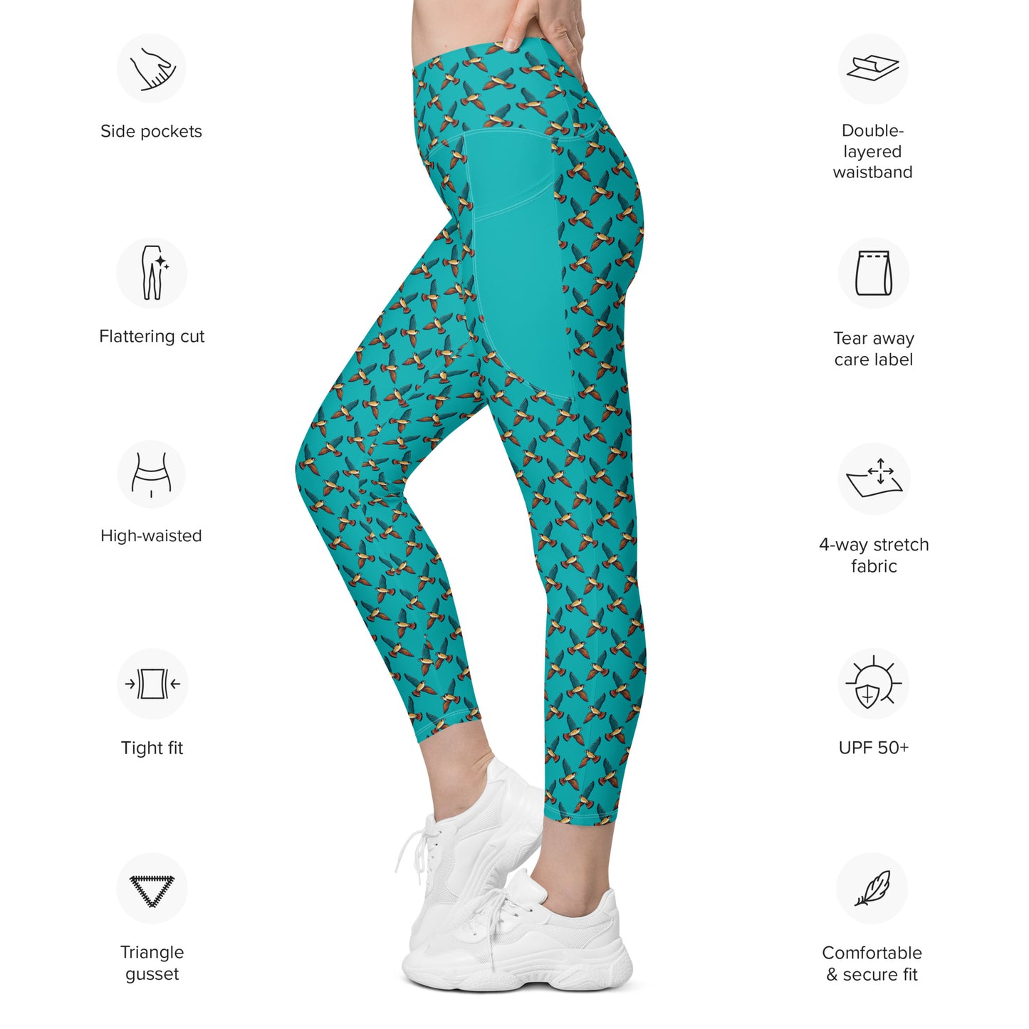 Peregrine Falcon Leggings with Pockets