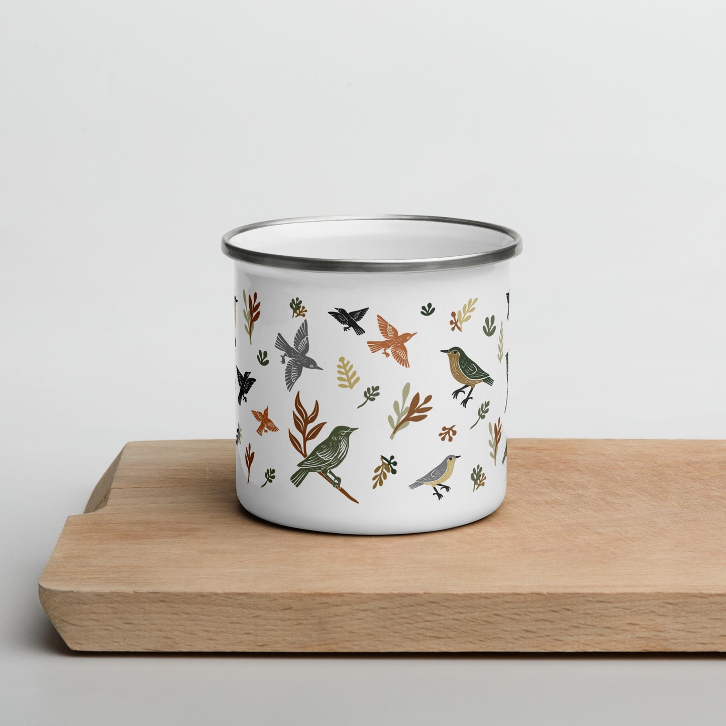 Vintage Birds Enamel Mug