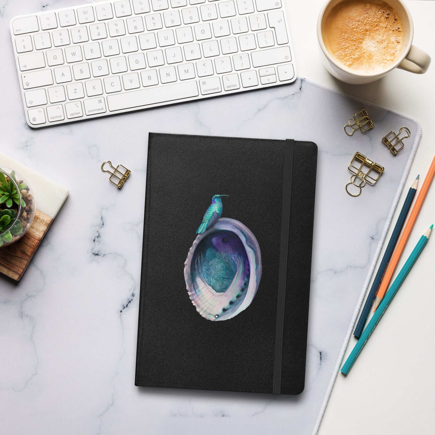 Hummingbird & Abalone Hardcover Notebook
