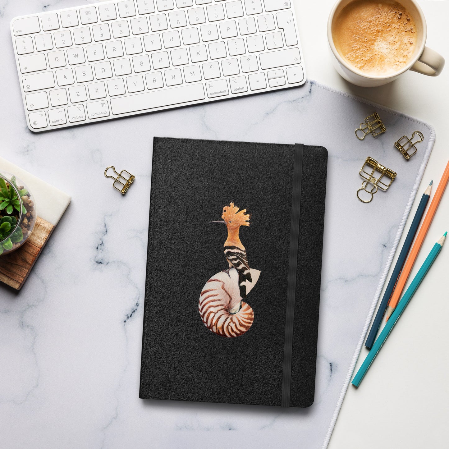 Hoopoe & Nautilus Hardcover Notebook