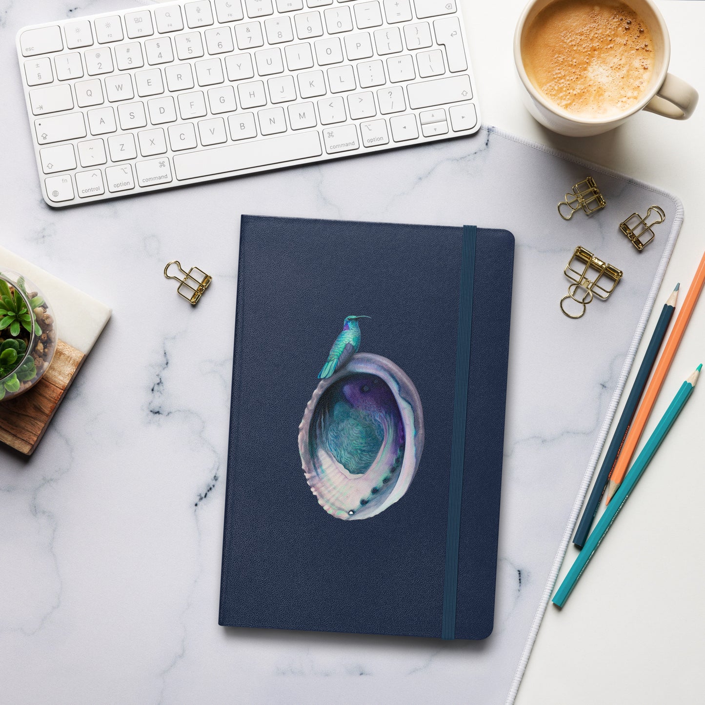 Hummingbird & Abalone Hardcover Notebook