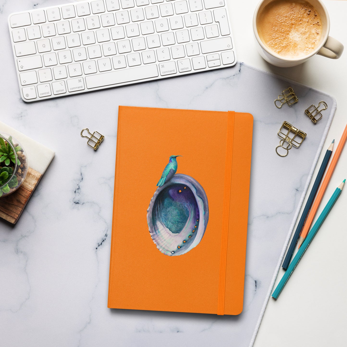 Hummingbird & Abalone Hardcover Notebook