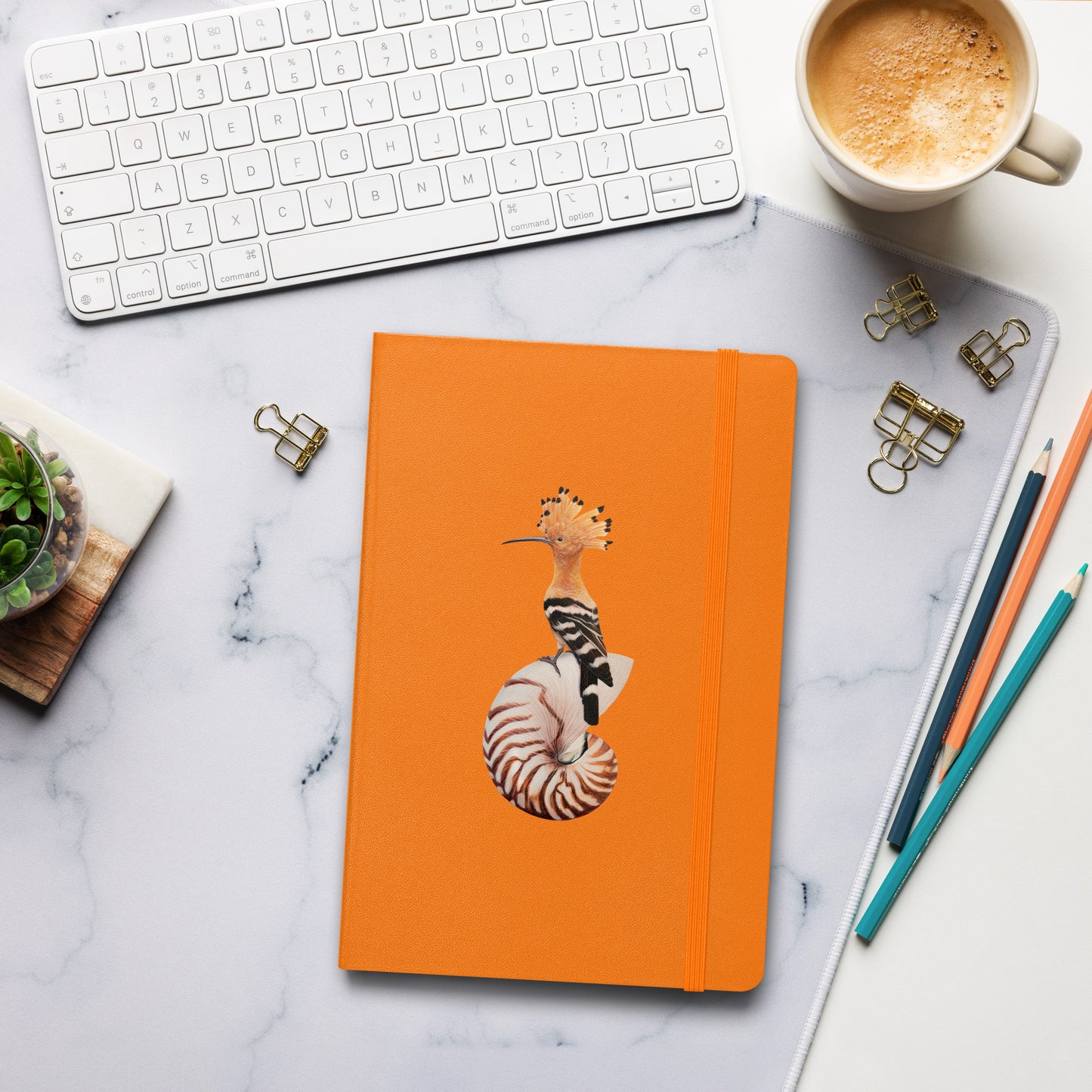 Hoopoe & Nautilus Hardcover Notebook