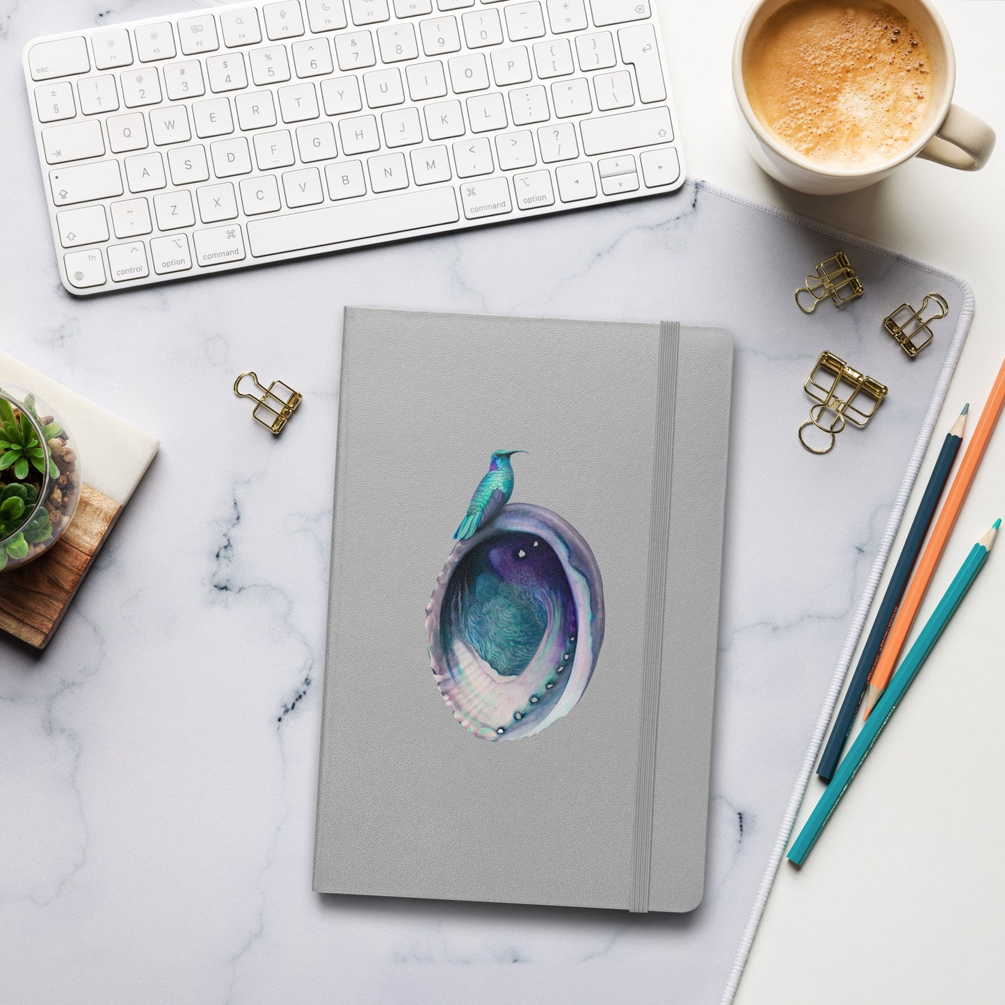 Hummingbird & Abalone Hardcover Notebook