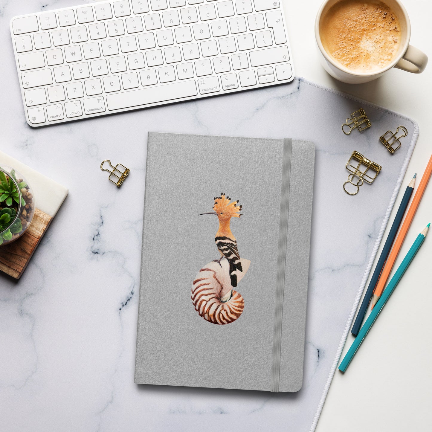 Hoopoe & Nautilus Hardcover Notebook