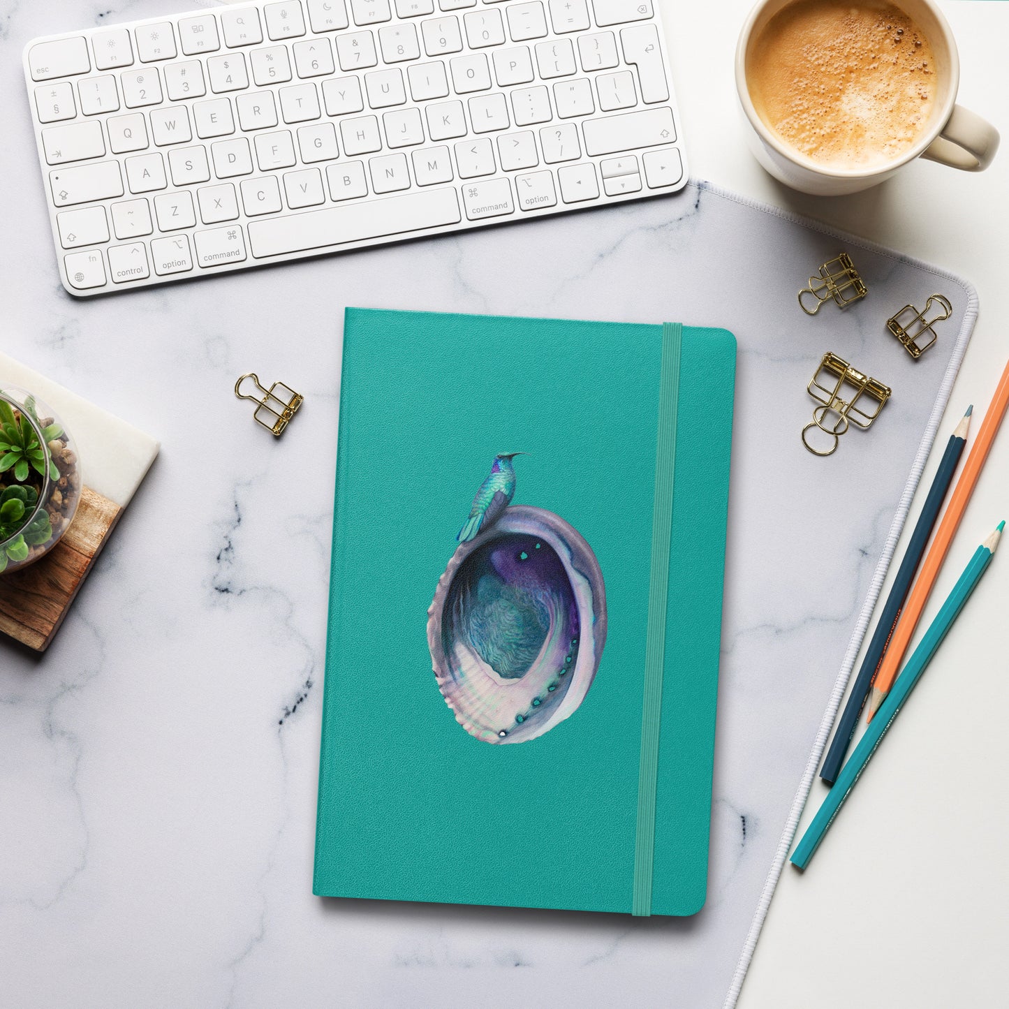 Hummingbird & Abalone Hardcover Notebook