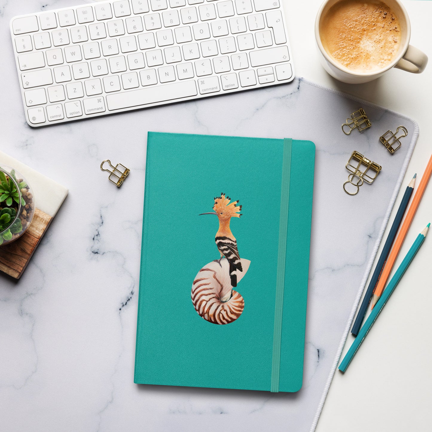 Hoopoe & Nautilus Hardcover Notebook