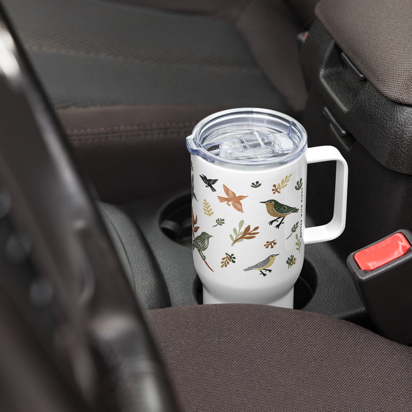 Vintage Birds Travel Mug with Handle
