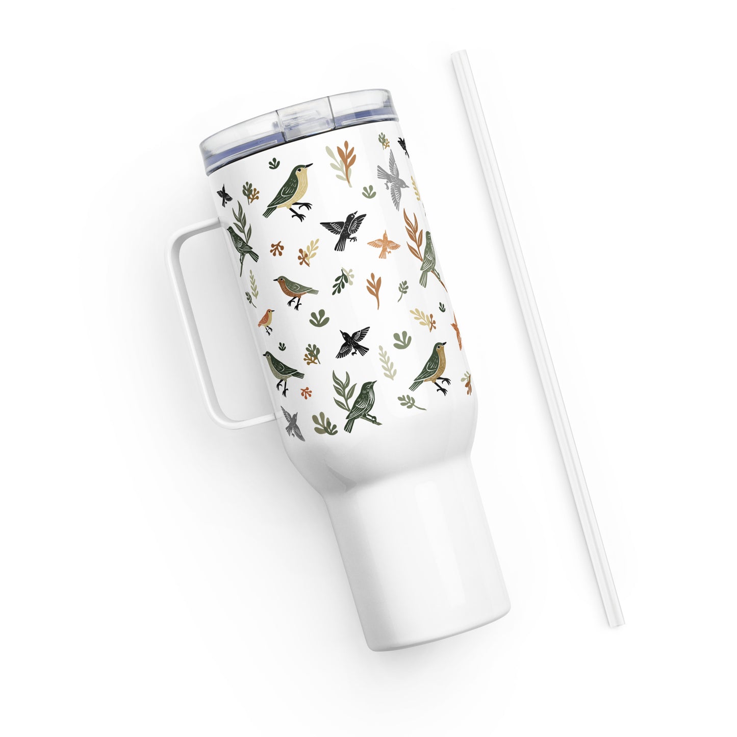 Vintage Birds Travel Mug with Handle