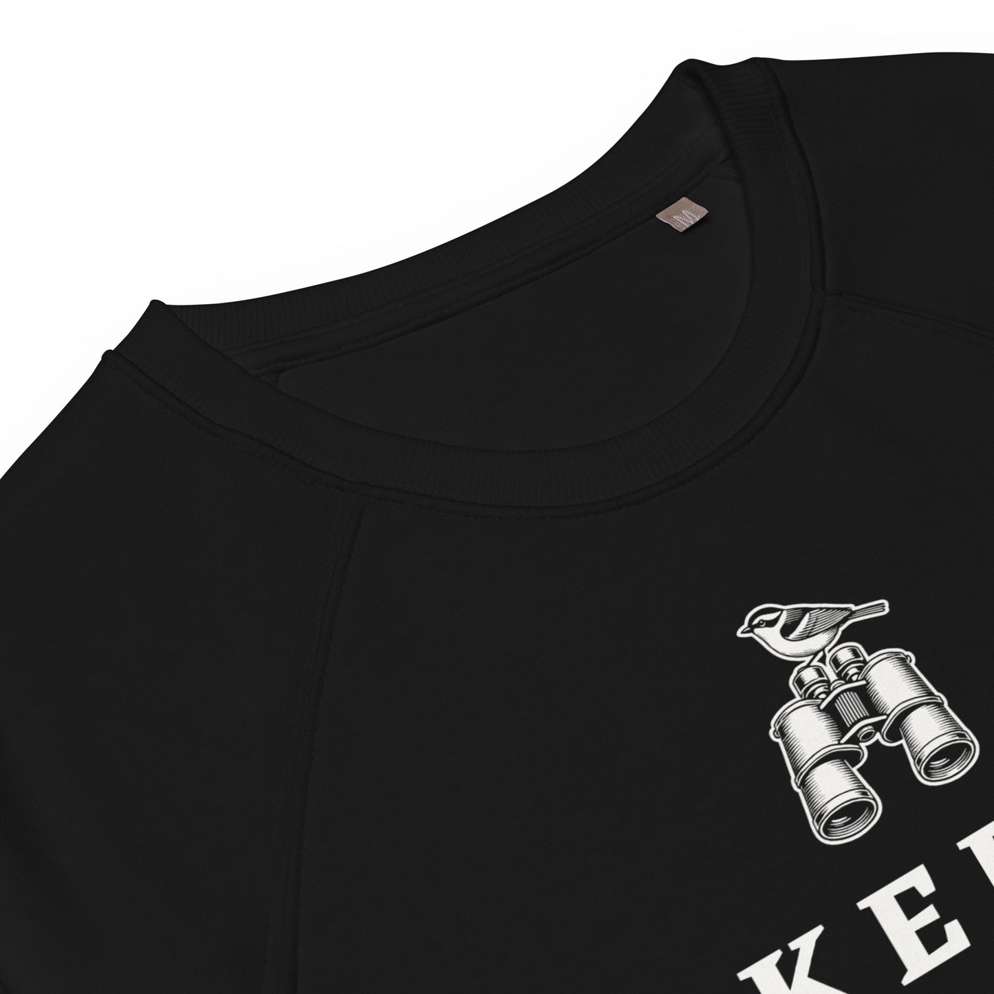 Keep Calm and Carry Bins Unisex Organic Raglan Sweatshirt