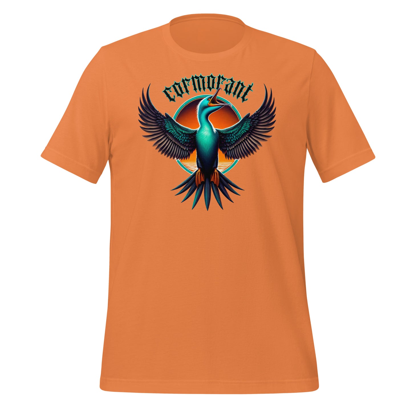 Cormorant T-Shirt (Lightweight) in Burnt Orange - Front | Better With Birds